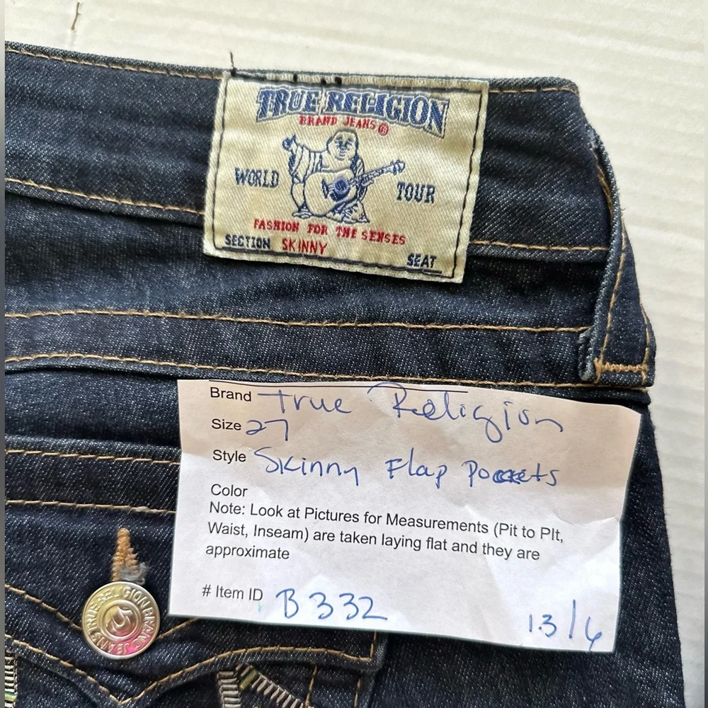 Women’s True‎ Religion jeans Skinny Back Flap Pocket Denim
